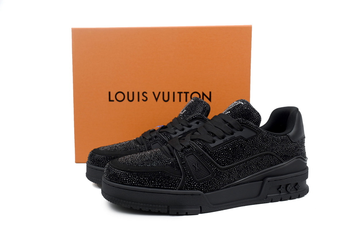 Louis Vuitton Trainer Black Crystals