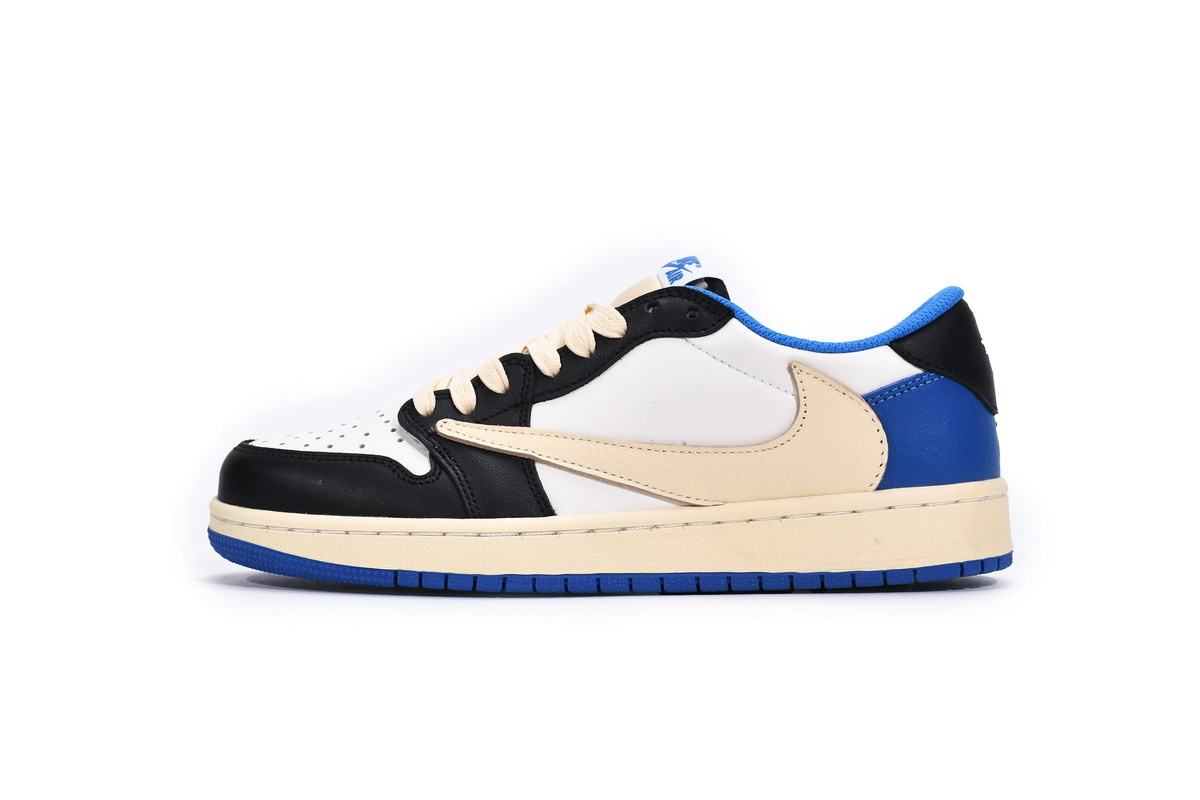 Travis Scott x Fragment Design x Air Jordan 1 Low Blue Black White DM7866-140