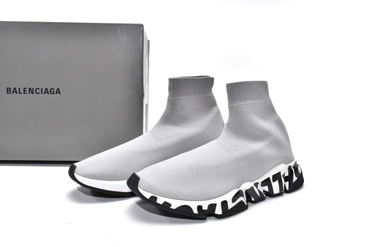 Balenciaga Speed Graffiti Sneakers Grey