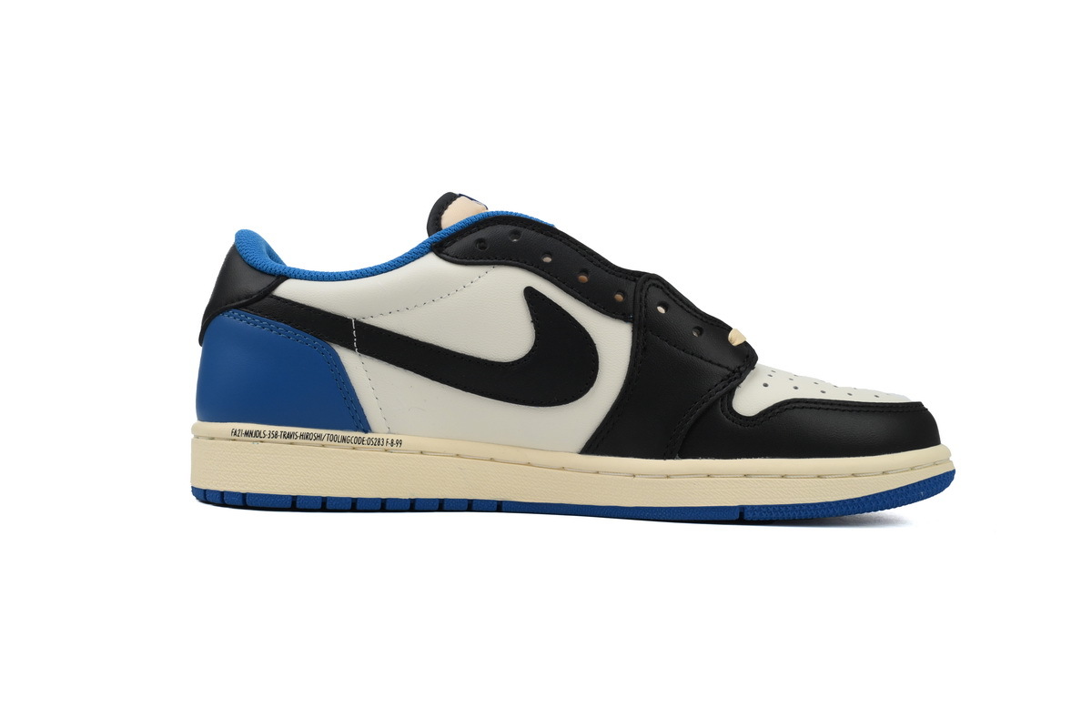 Travis Scott x Fragment Design x Air Jordan 1 Low Blue Black White DM7866-140