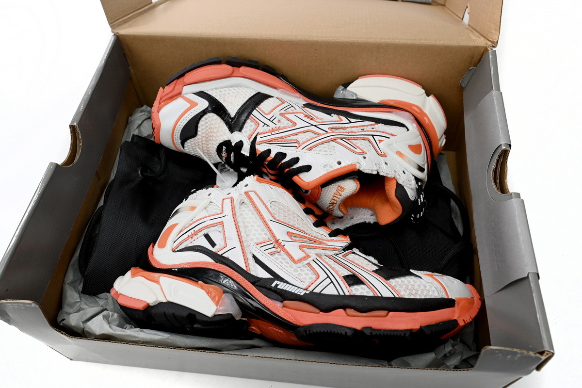 Balenciaga Runner White Orange Black 677402 W3RB7 9051
