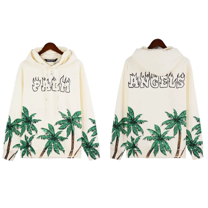 Palm Angels Palms & Skull Vintage Hoodie White Green