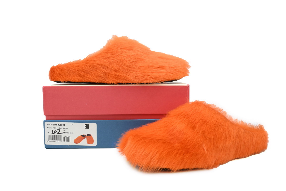 Marni Loafers Long-hair Calfskin Fussbett Sabot Orange