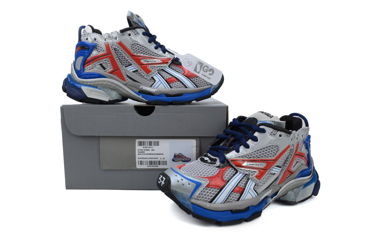 Balenciaga Runner White Blue Orange 677402 W3RB6 1264