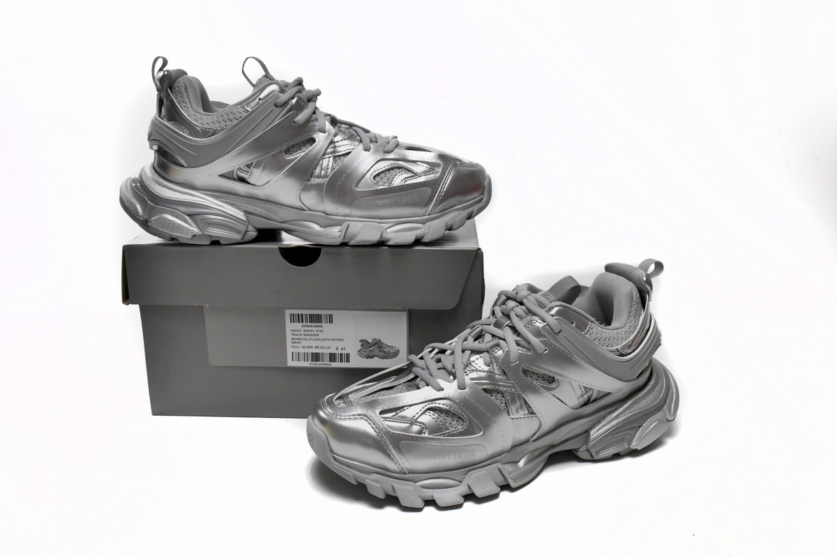 Balenciaga Track 2 Open Sneaker Bright Silver 542436 W2FS3 8100