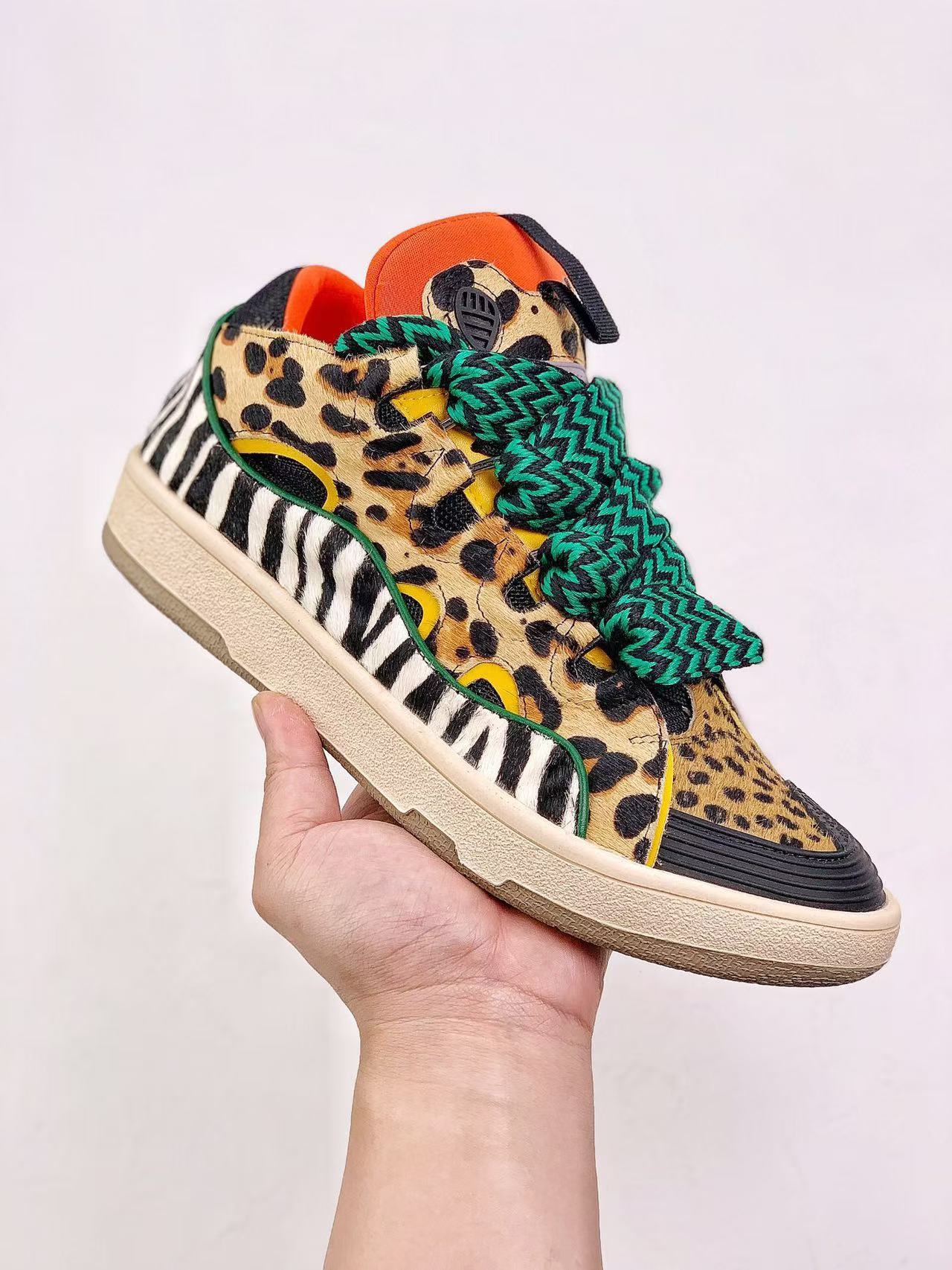 Lanvin Curb Sneakers Leopard Print