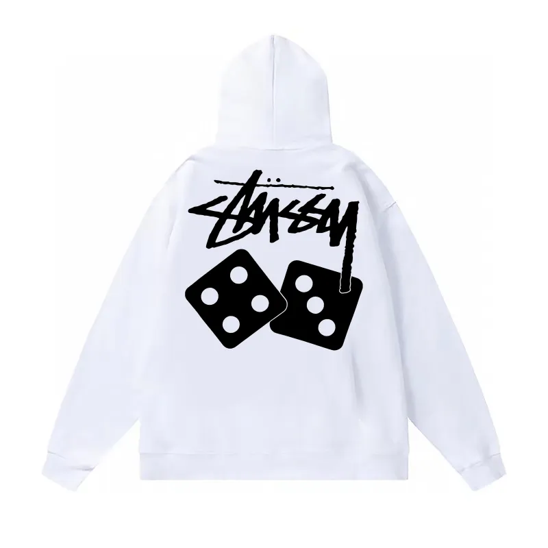 Stussy Dice Pigment Dyed Hoodie White