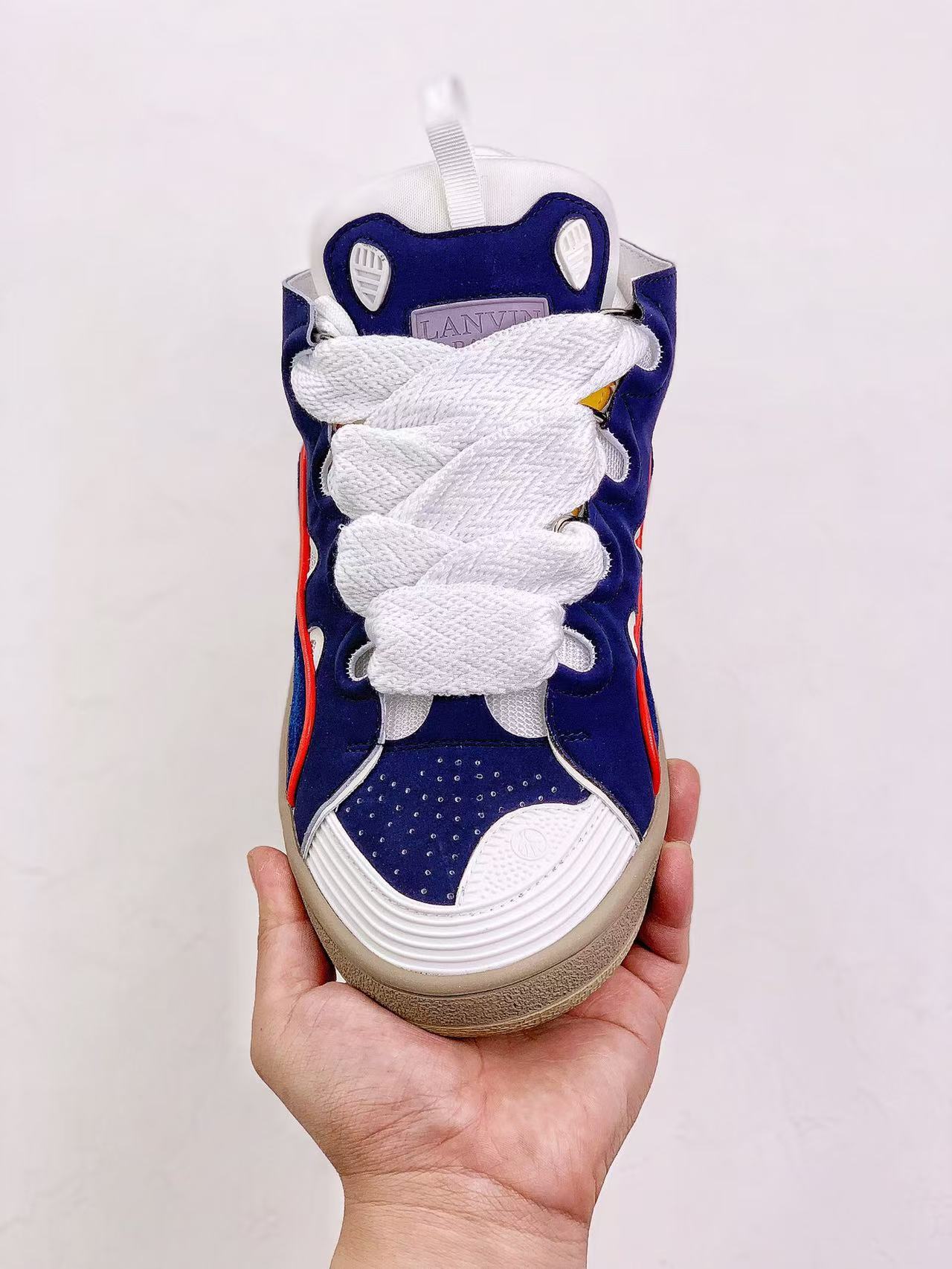 Lanvin Leather Curb Purple White