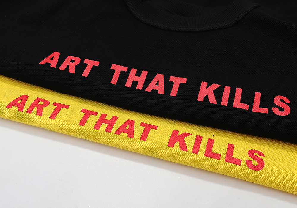Gallery Dept Hoodie Art That Kills CREWNECK Yellow Black
