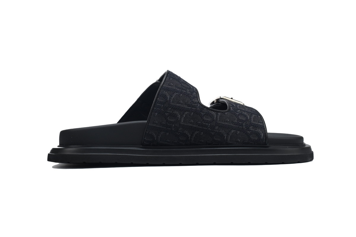Dior Aqua Sandal All Black Dior Oblique Jacquard