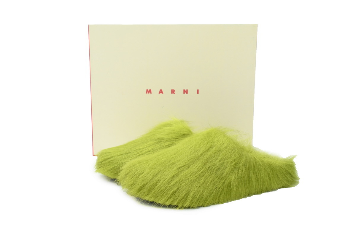 Marni Loafers Long-hair Calfskin Fussbett Sabot Green