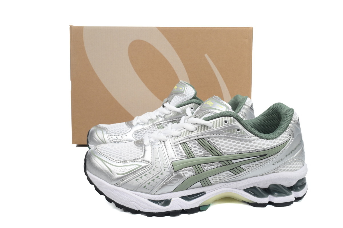 ASICS Gel-Kayano 14 White Pure Silver Slate Grey Sage 1201A019-107
