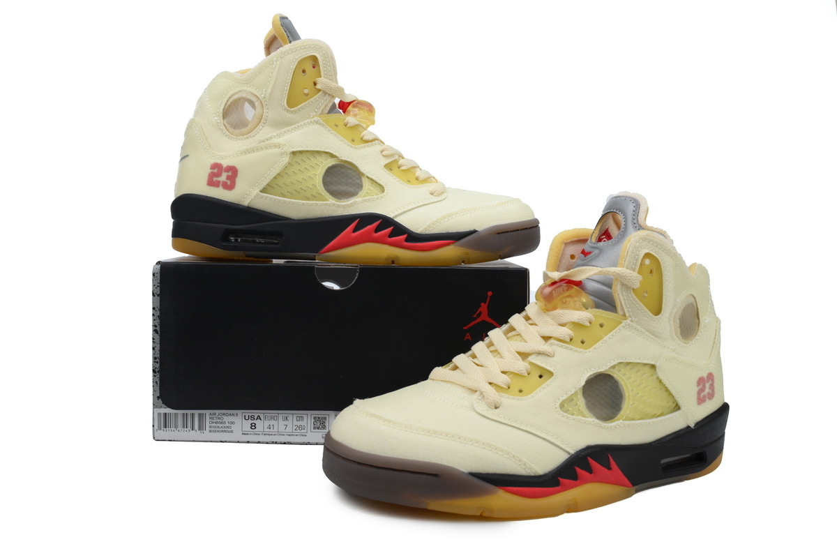 OFF-WHITE x Air Jordan 5 Sail DH8565-100