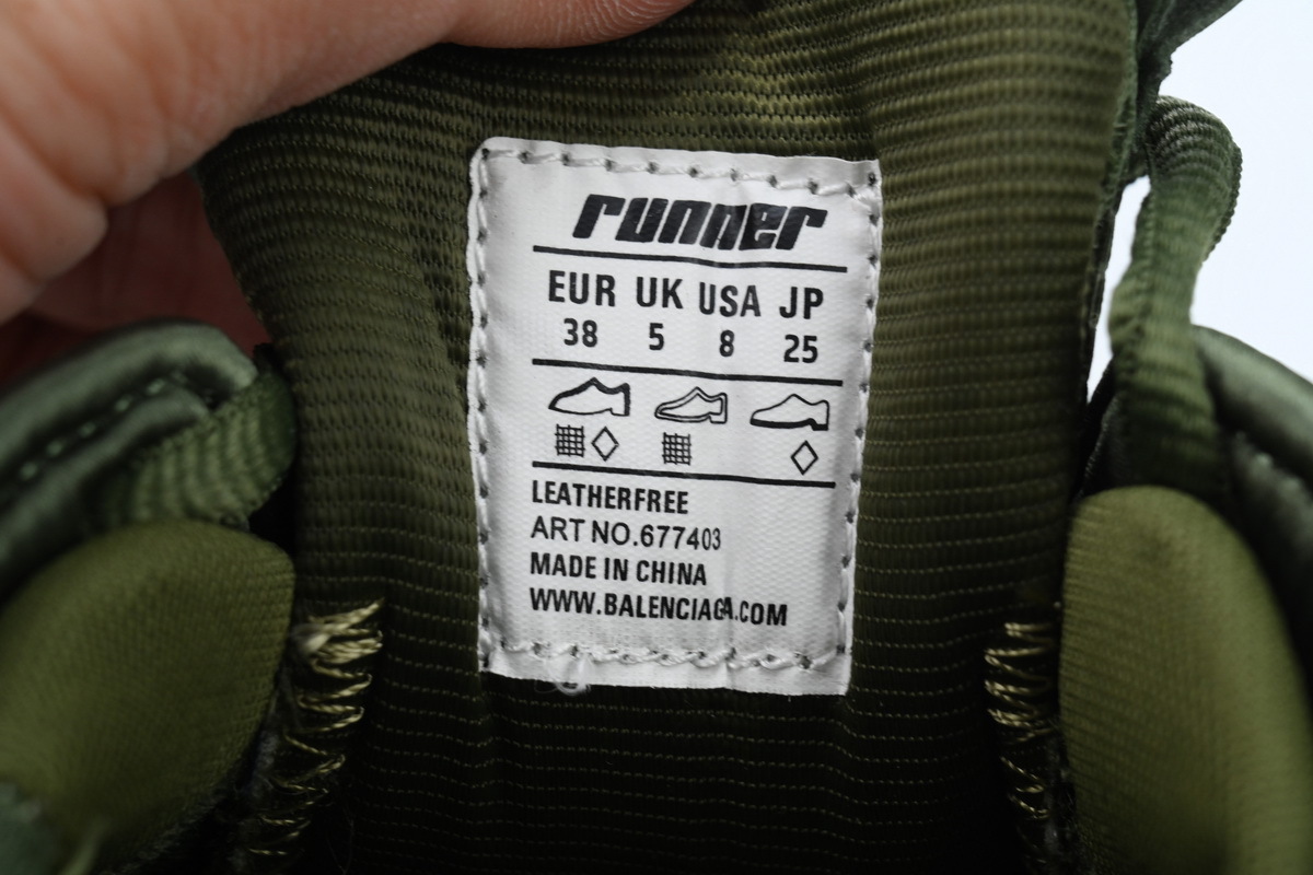 Balenciaga Runner Sneaker Dark Green 677403 W3RB1 3031