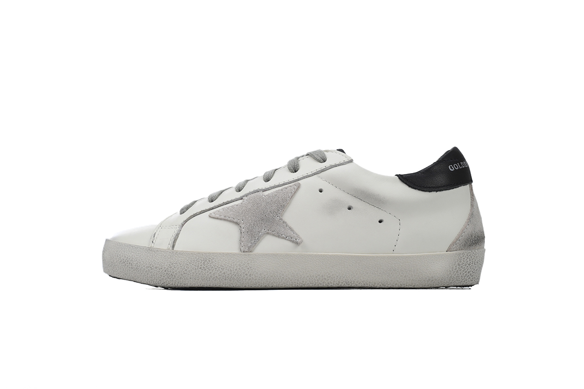 Golden Goose Super Star White Black Heel