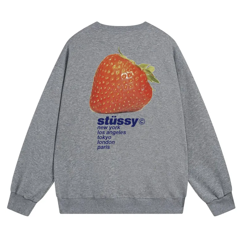 Stussy Jumper Strawberry Hoodie Dark Grey