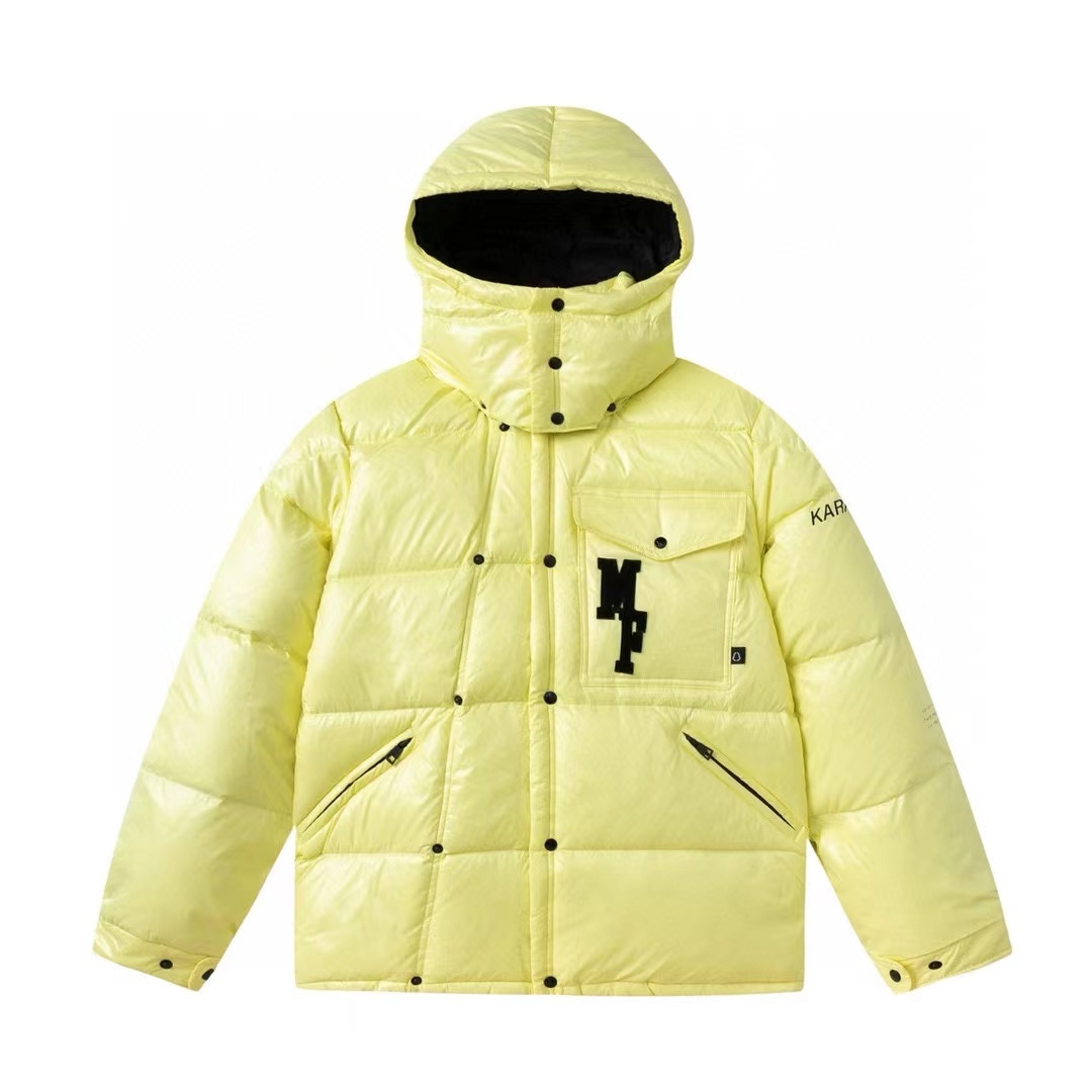 Moncler Maya Short Down Jacket Black White Yellow