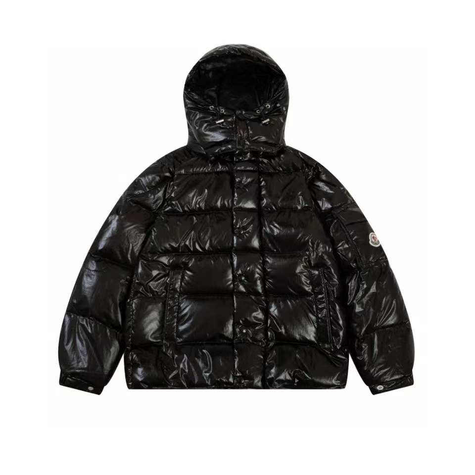 Moncler Maya Short Down Jacket Black White