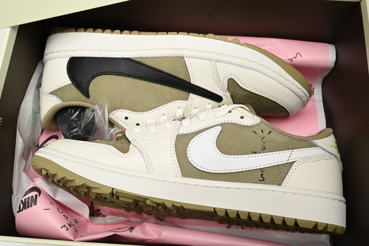 Travis Scott x Air Jordan 1 Low Golf Olive FZ3124-200