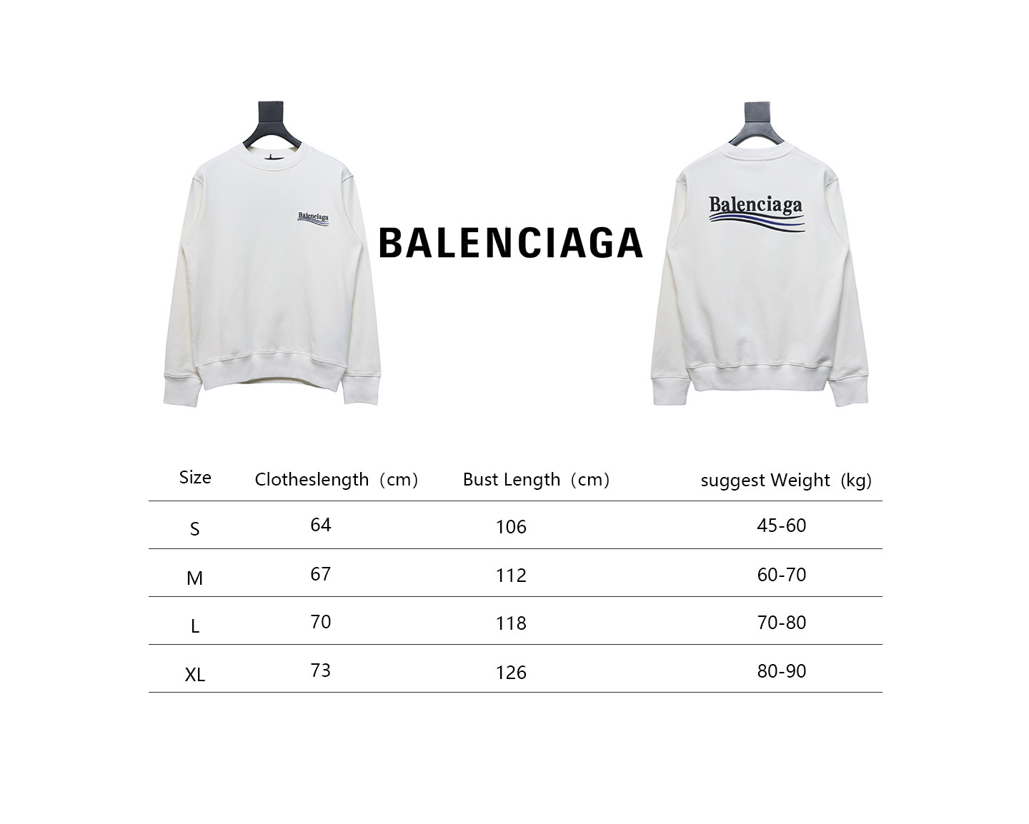 Balenciaga Campaign Logo Printed Hoodie White