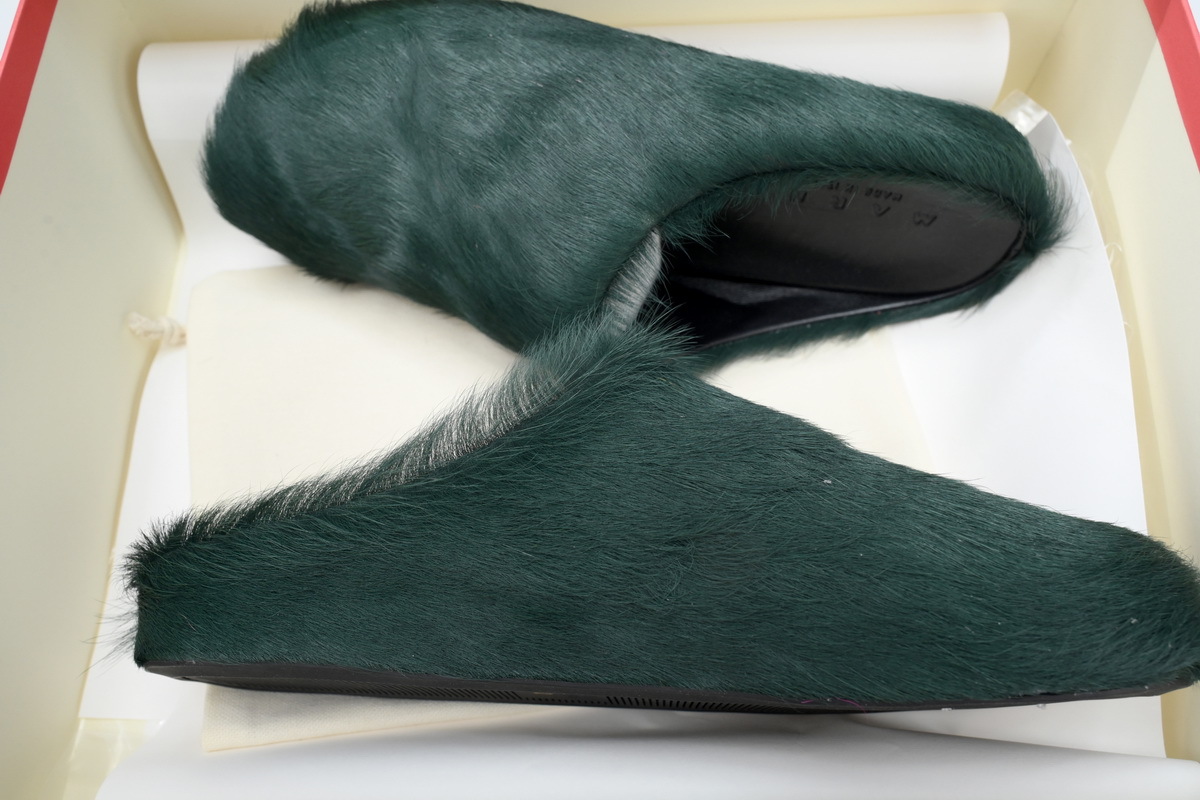 Marni Loafers Long-hair Calfskin Fussbett Sabot Deep Green