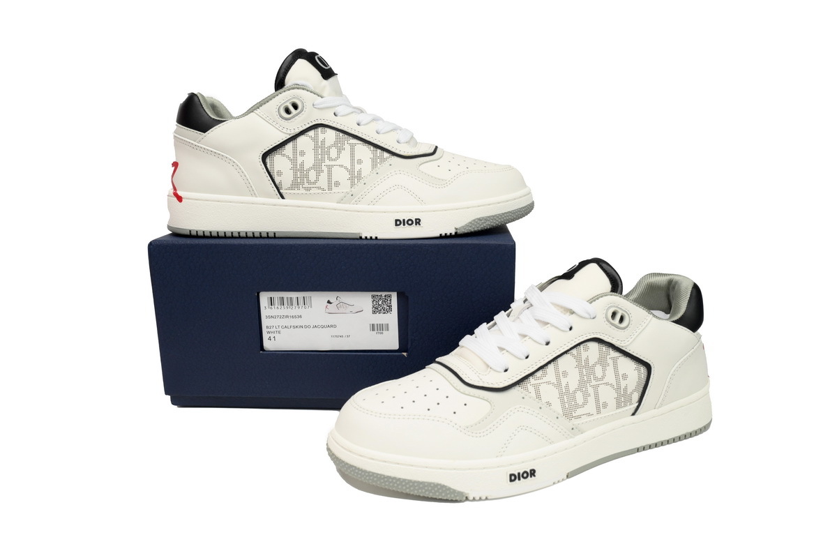 DIOR WHITE GREY B27 LOW SNEAKER