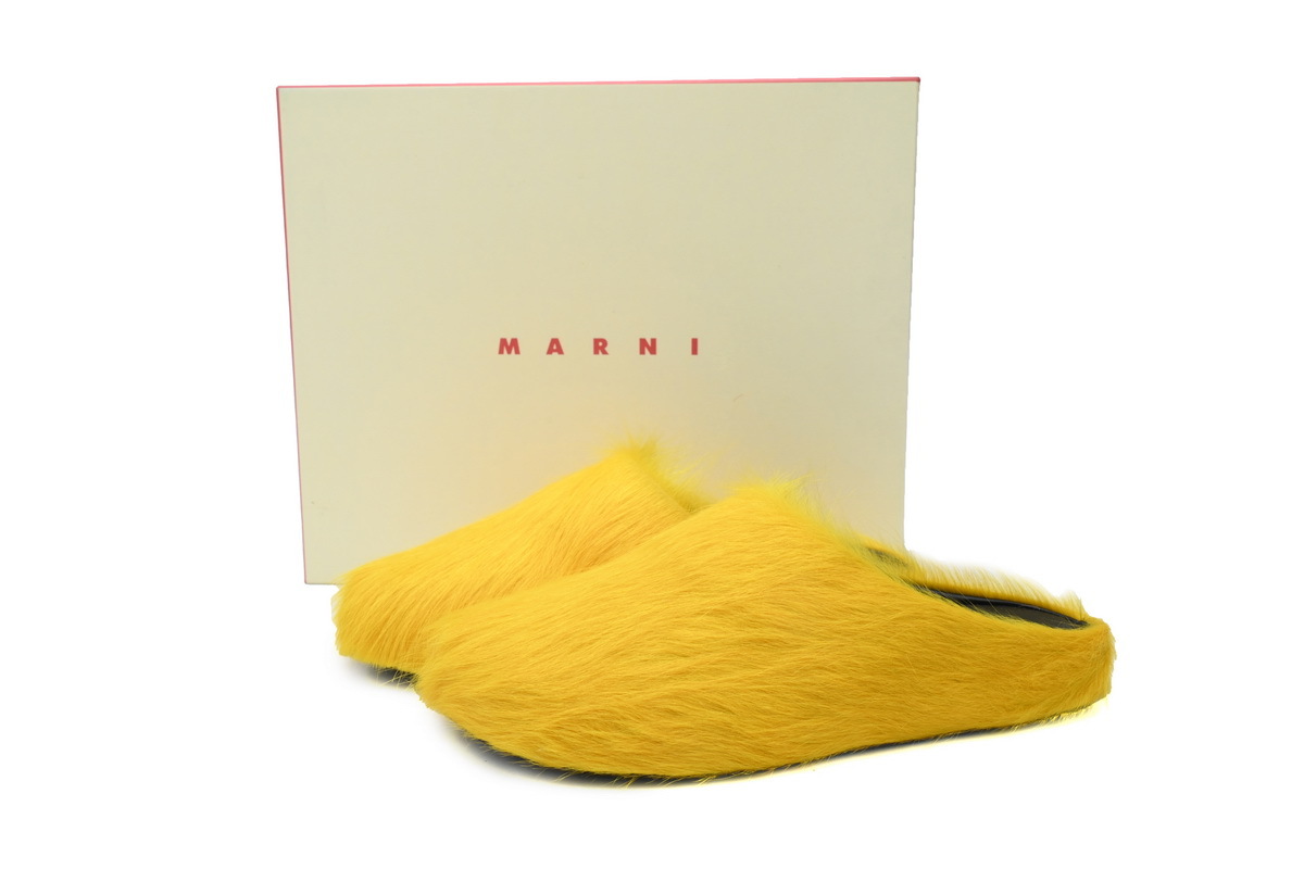 Marni Loafers Long-hair Calfskin Fussbett Sabot Yellow