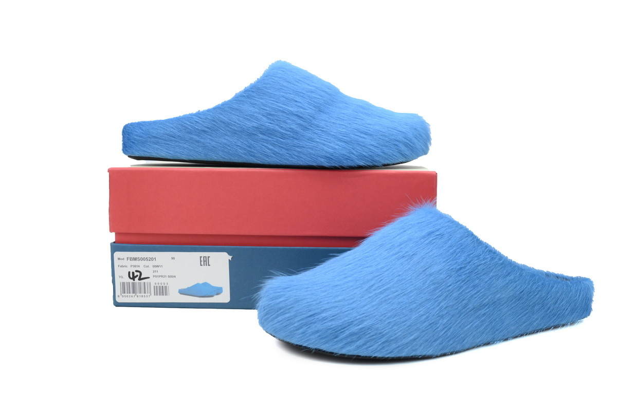 Marni Loafers Long-hair Calfskin Fussbett Sabot Blue