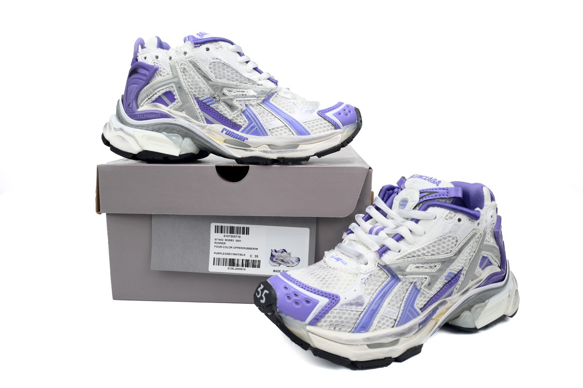 Balenciaga Runner White Purple 677402 W3RB2 5901