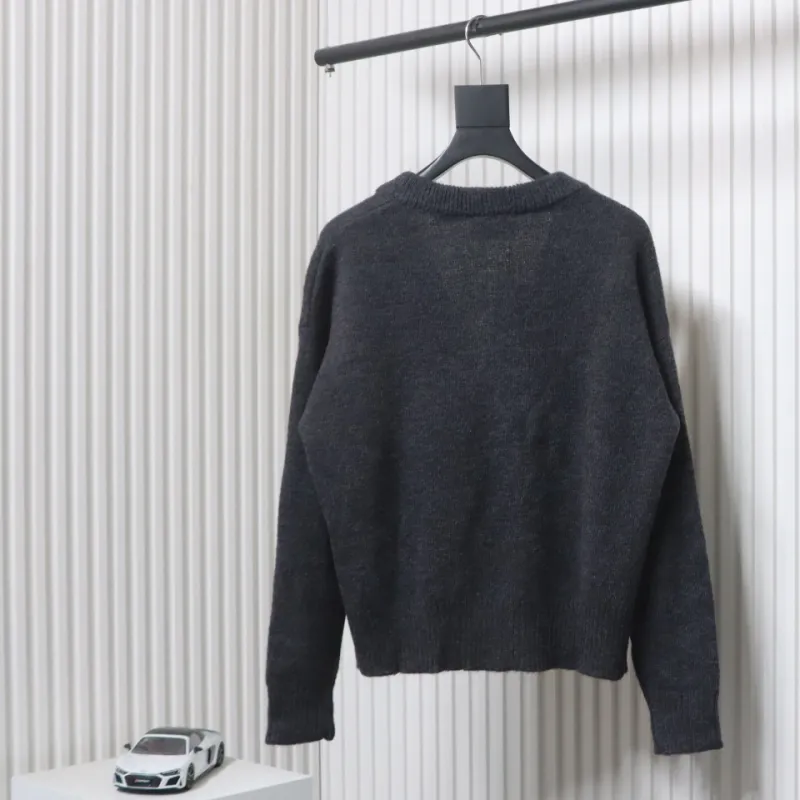 AMI Paris Ami de Coeur Cardigan Dark Grey