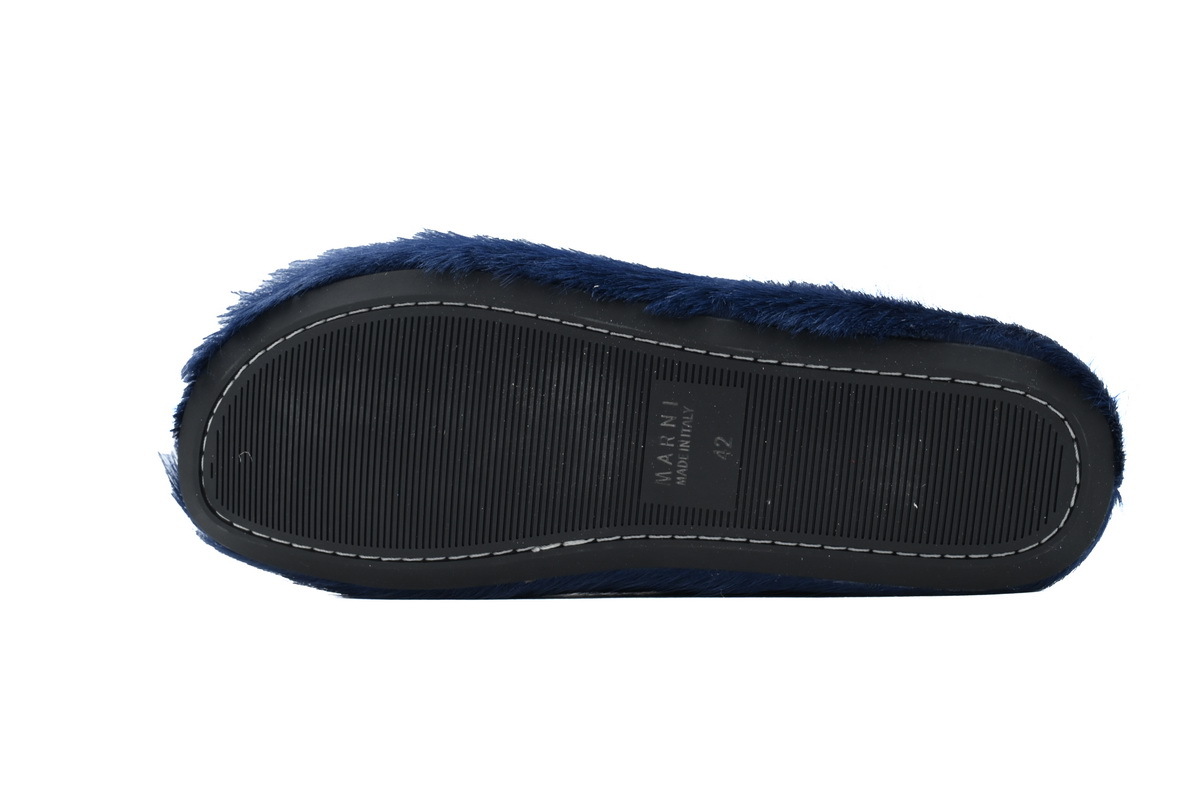 Marni Loafers Long-hair Calfskin Fussbett Dark Blue