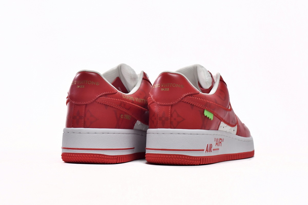 Louis Vuitton Nike Air Force 1 Low By Virgil Abloh White Red