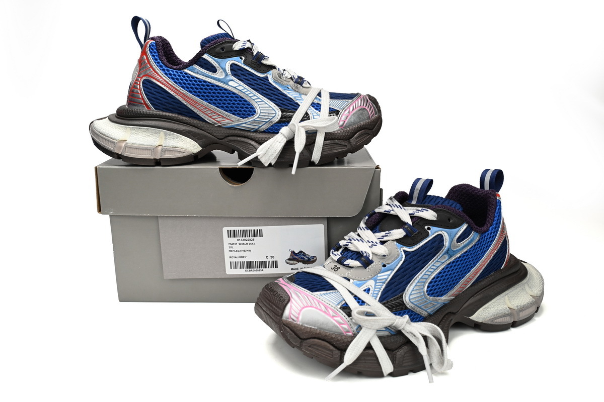 Balenciaga 3XL Sneaker in Silver Red and Blue 542229 W1RB5 0513