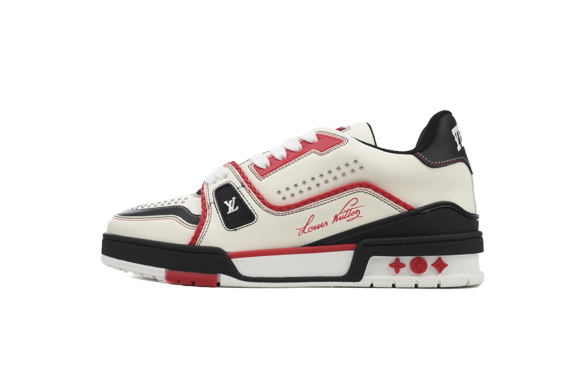 Louis Vuitton Trainer White Red Black