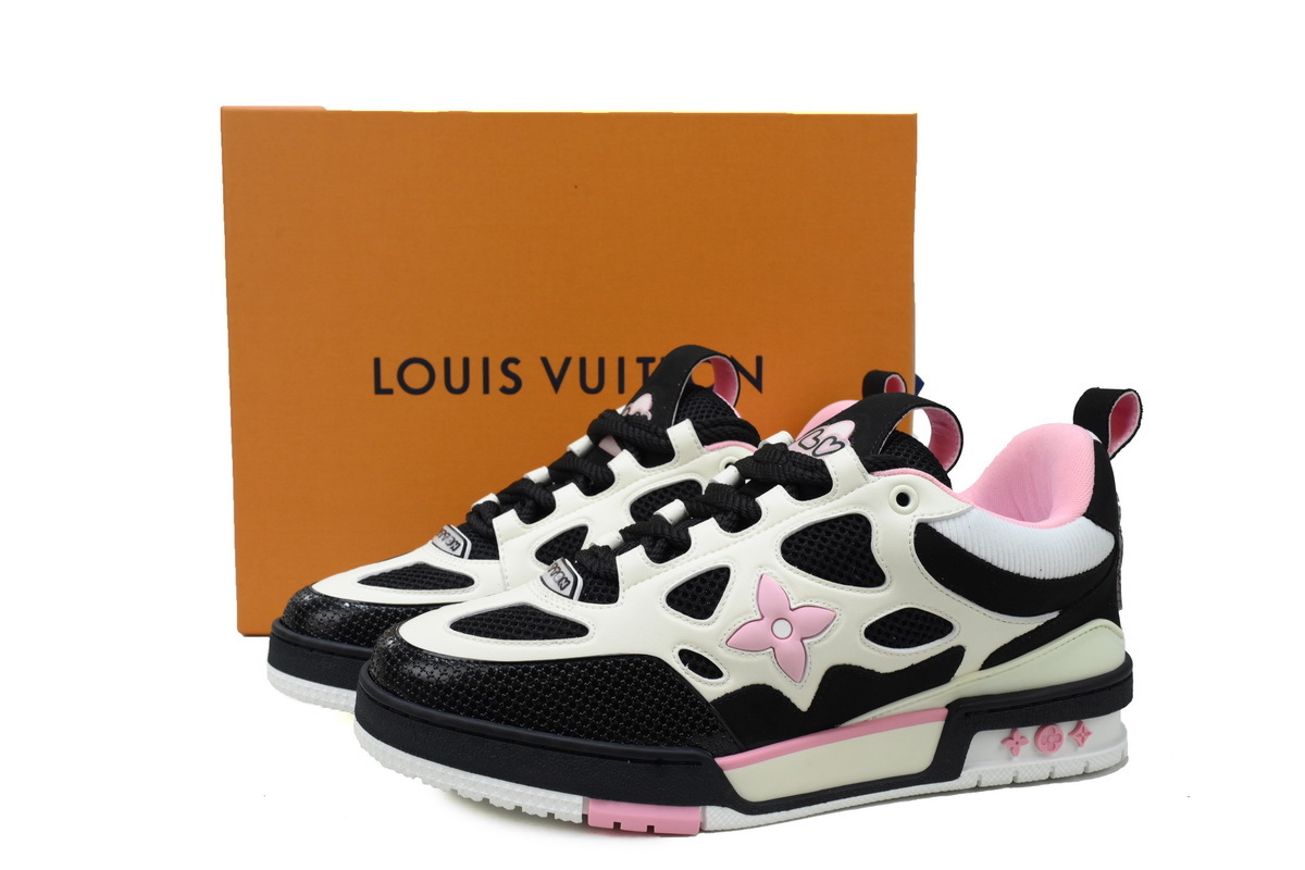 Louis Vuitton Skate Sneaker Black Cream Pink