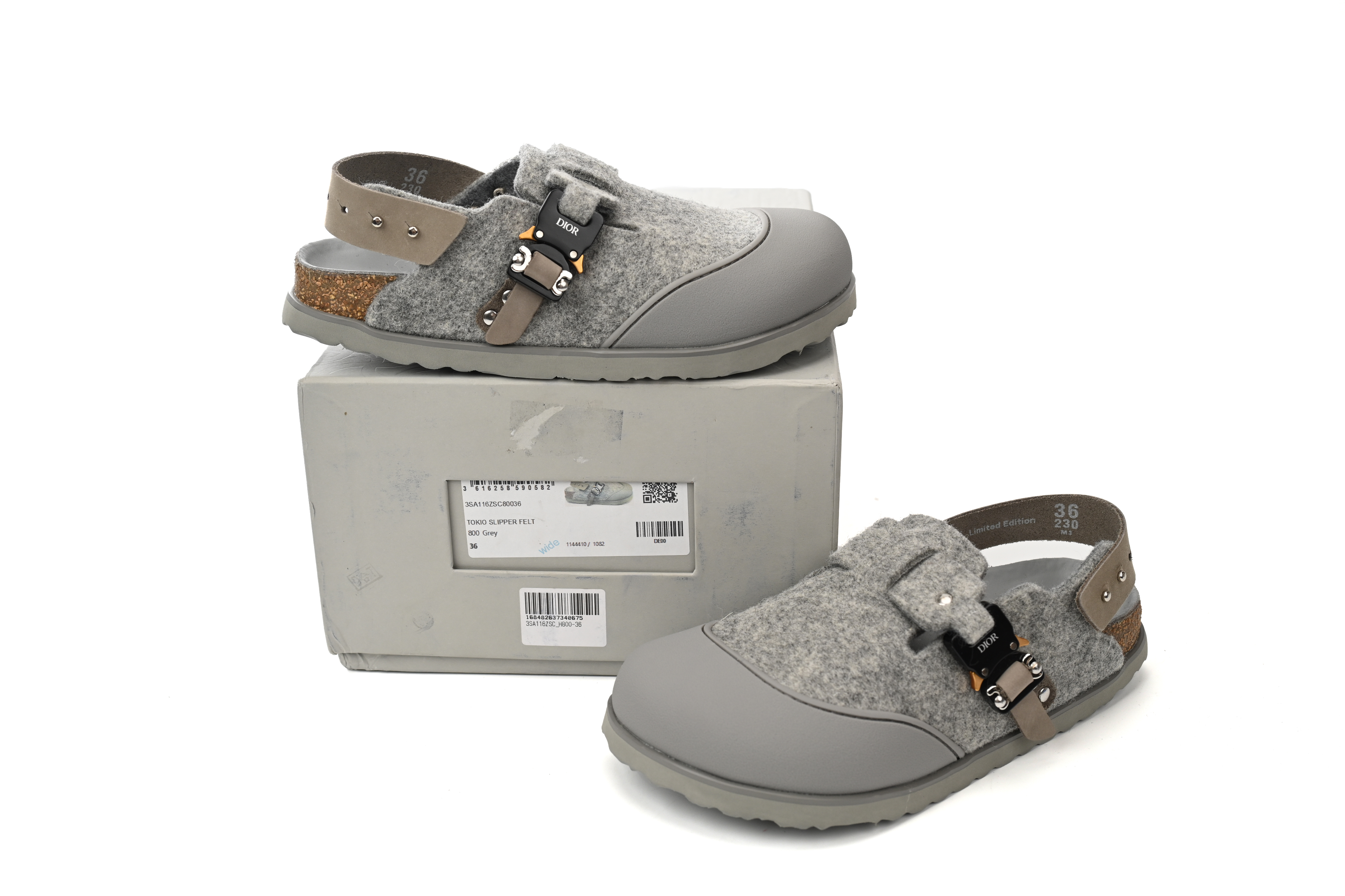 Dior by Birkenstock Tokio Mule Grey