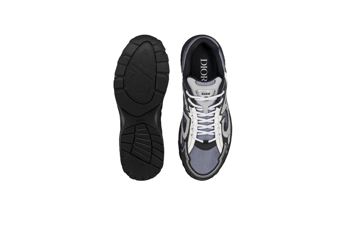 Dior B30 Sneaker Blue Mesh with Gray White and Black Technical Fabric 3SN279ZRB_H068