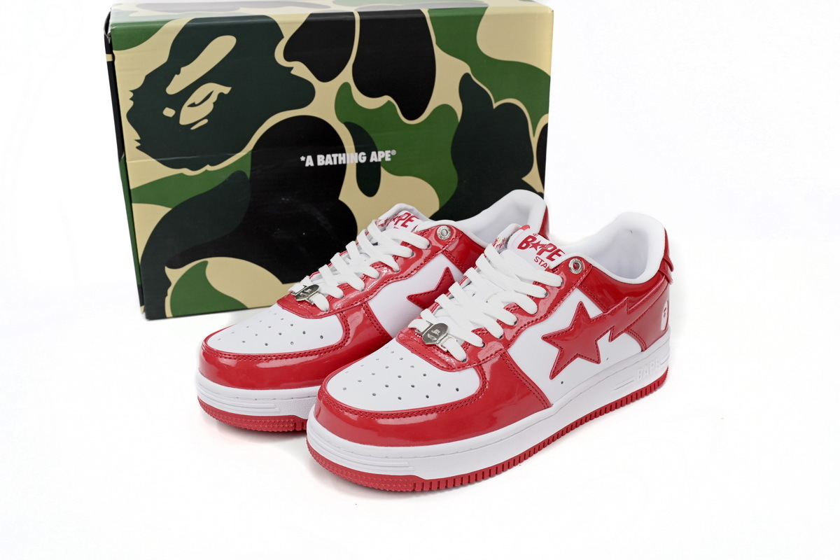 A Bathing Ape Bape Sta Low Red And White Mirror Surface 1170 191 022