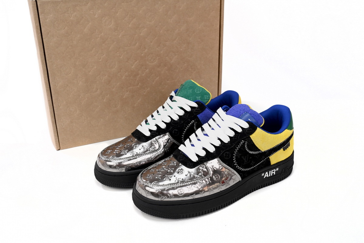 Louis Vuitton Nike Air Force 1 Silver Yellow 1A9VCH
