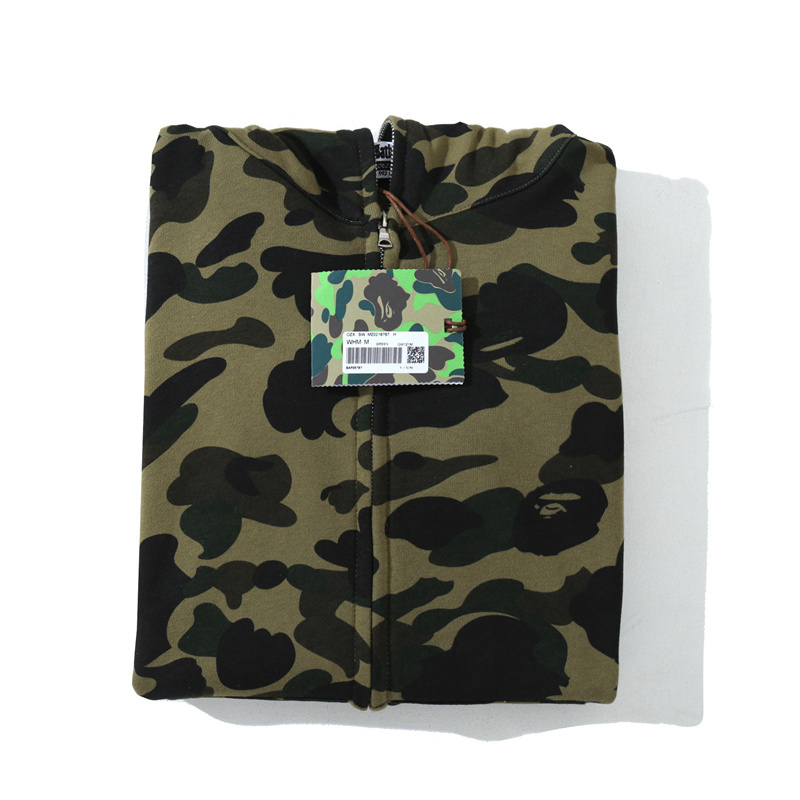 BAPE Cloro Camo Shark Full Zip Green Hoodie