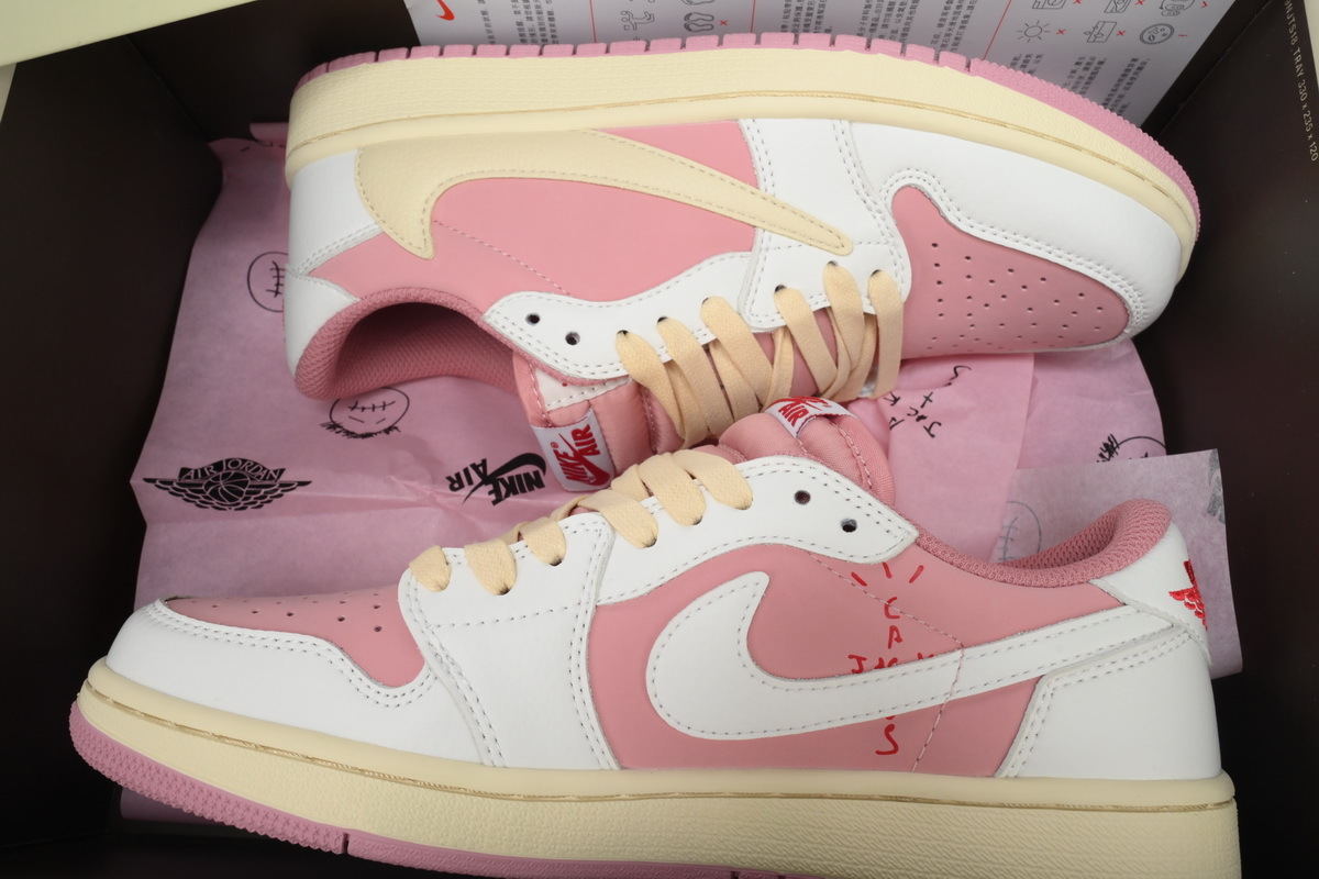 Travis Scott x Air Jordan 1 Low OG White Pink DM7866-600