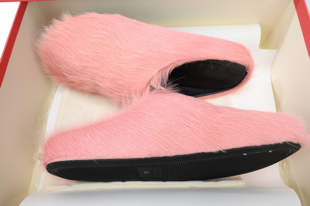 Marni Loafers Long-hair Calfskin Fussbett Sabot Pink