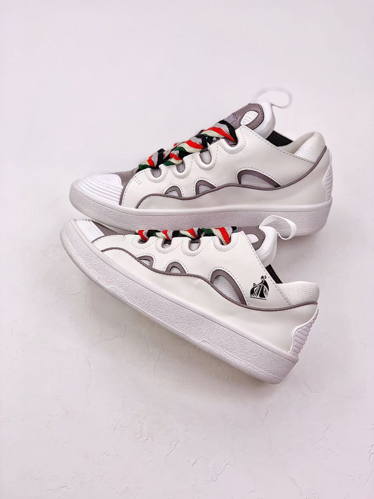 Lanvin Curb Sneakers White and Grey