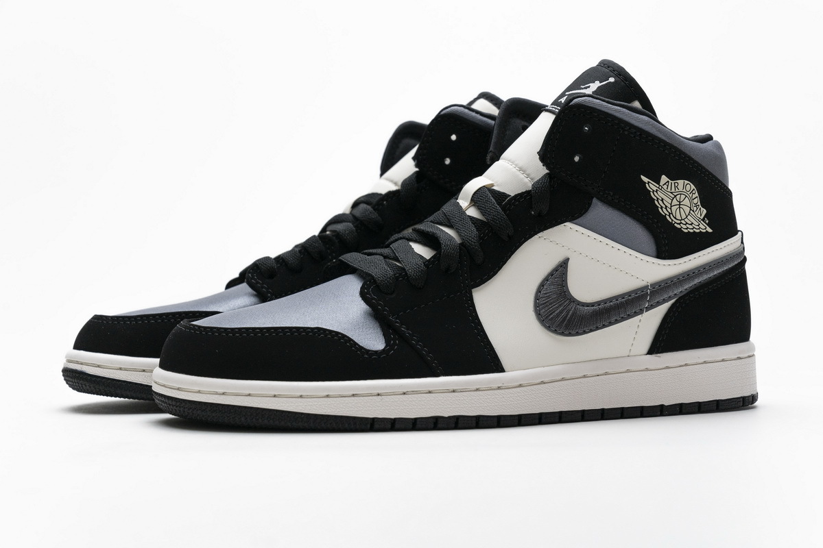 Jordan 1 Mid Satin Grey Toe 852542-011