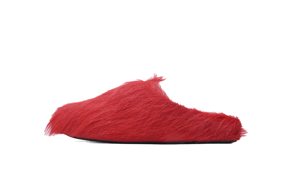 Marni Loafers Long-hair Calfskin Fussbett Sabot Red