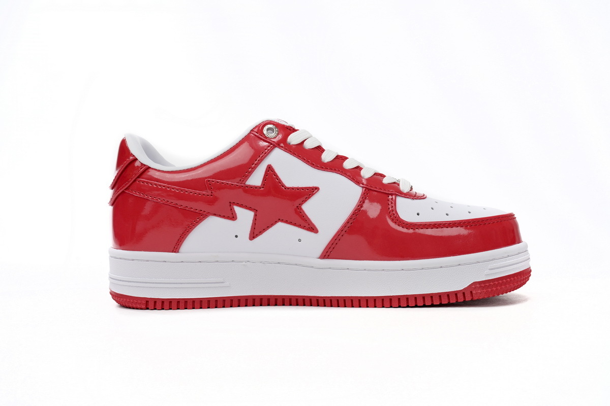 A Bathing Ape Bape Sta Low Red And White Mirror Surface 1170 191 022
