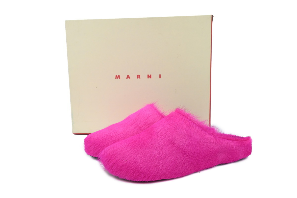 Marni Loafers Long-hair Calfskin Fussbett Sabot Rose Red