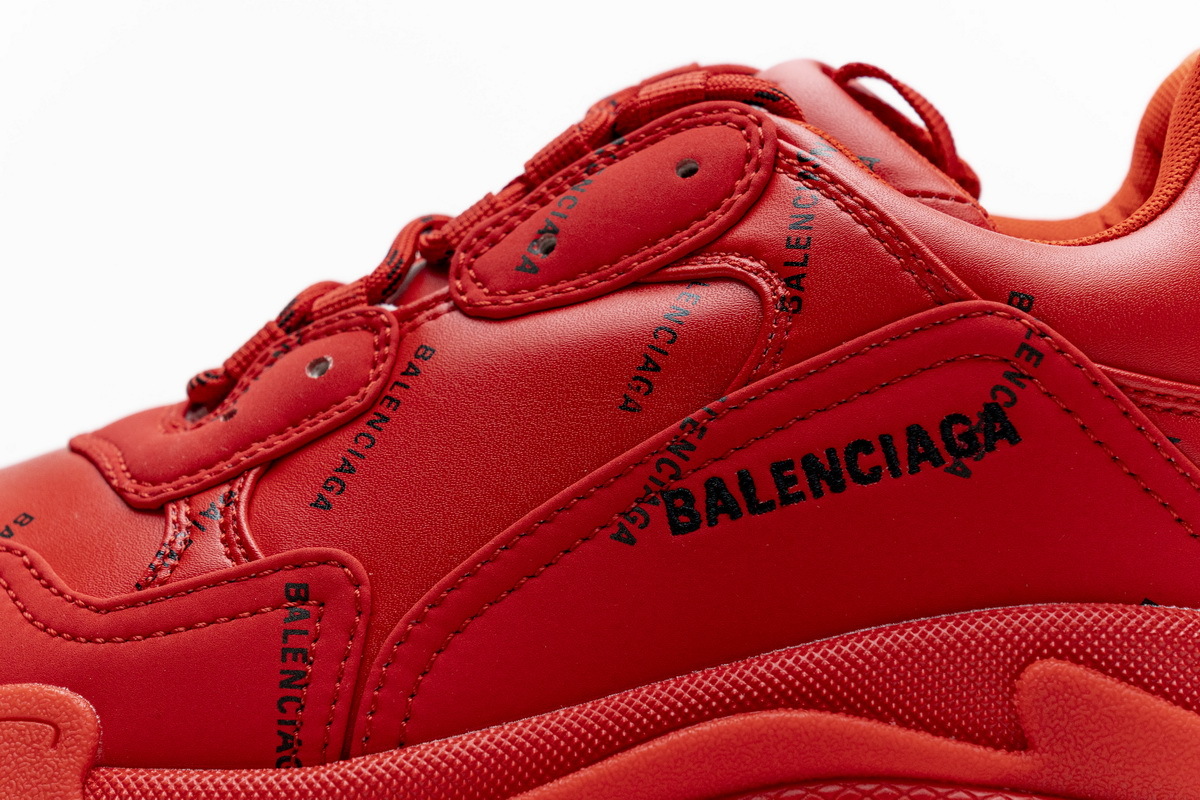 Balenciaga Triple S Letter Bright Red 524039 W2FA1 7632