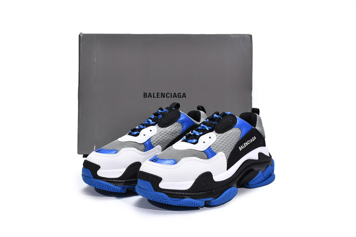 Balenciaga Triple S Black White Blue 536737 W2CA1 4124