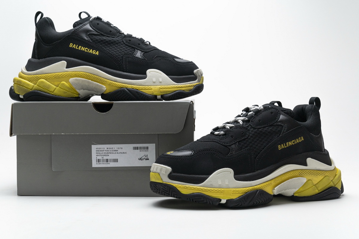 Balenciaga Triple S Black Yellow 483513 W06E1 1078